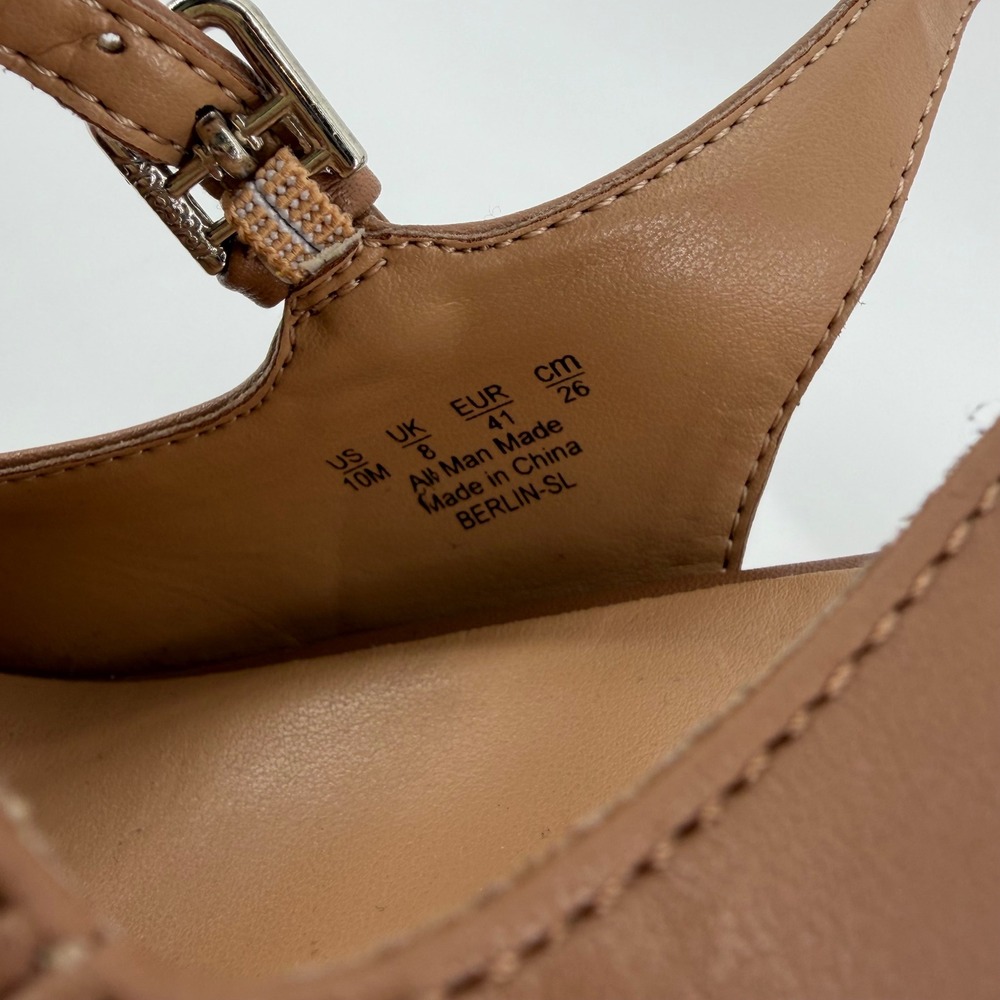Naturalizer Womens 10M Tan Berlin Slingback Platform Block Heel Mary Jane Pumps - Picture 7 of 8